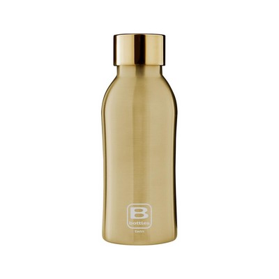 B Bottles Twin - Yellow Gold Brushed - 350 ml - Double wall stainless steel thermal bottle. 18/10 s